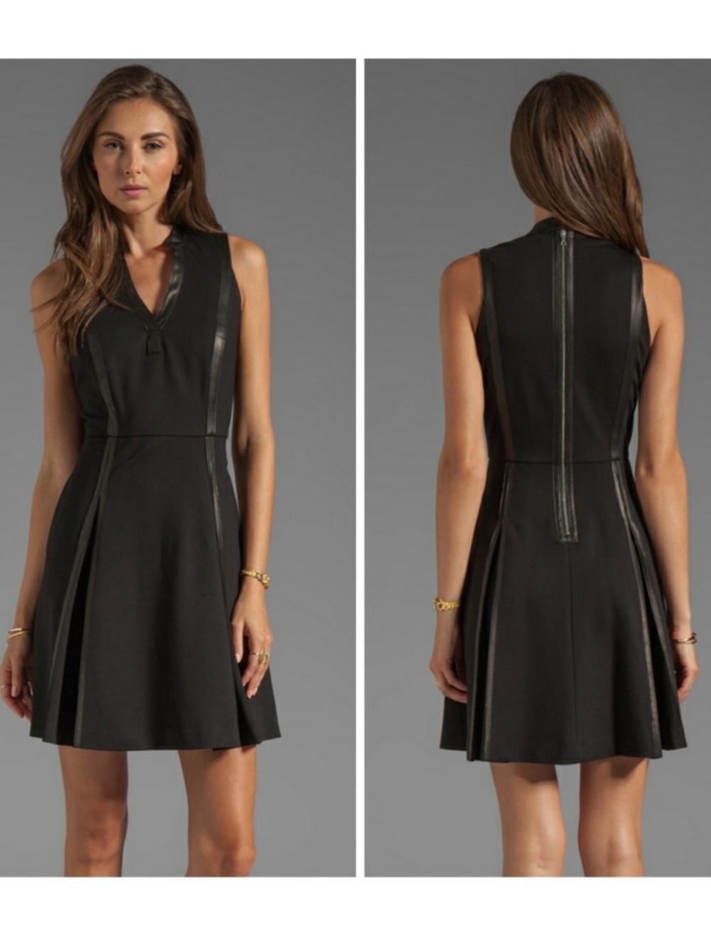 Rebecca Taylor Black Leather Panel
Dress Sz 8